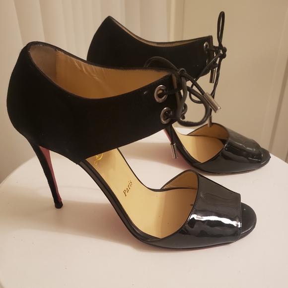 Christian Louboutin Black Mayerling Lace Up Sandals - Picture 3 of 9